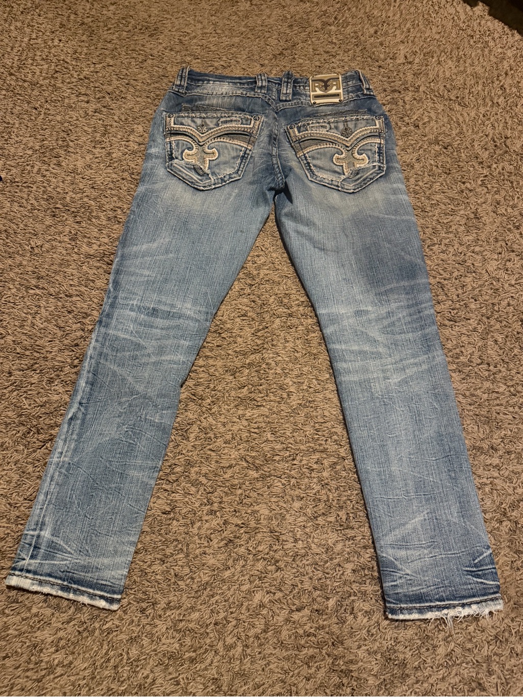 Rock Revival Slim Distressed Light Blue Men’s Jeans